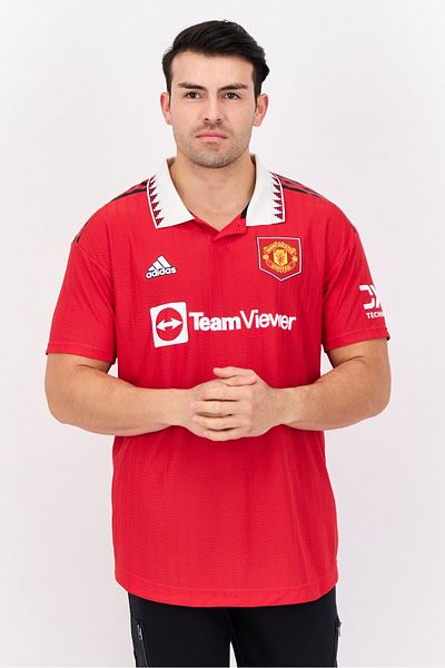 adidas Men Sportswear Fit Short Sleeve Manchester Outdoor Polo, Red