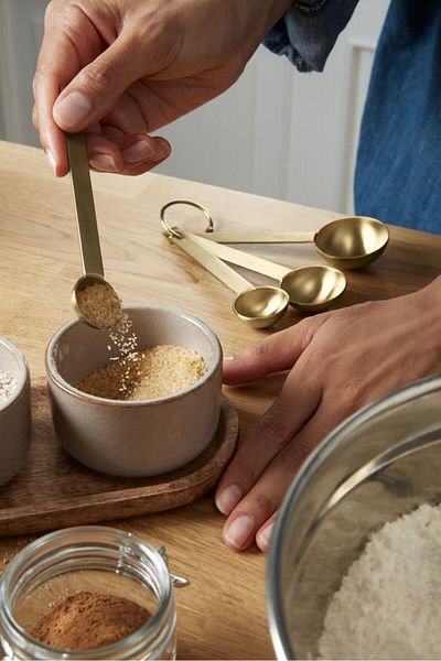 Tchibo 4 Piece Measuring Spoon Set, Gold