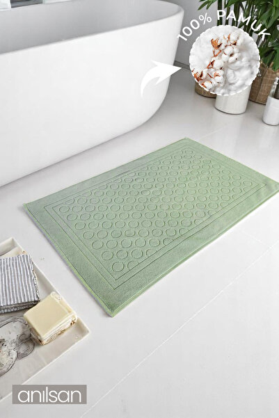 Anılsan Yeşil Ayak Havlusu - 50x70 Cm, 300 Gr, %100 Pamuk, Spa Ve Otel Yuvarl...