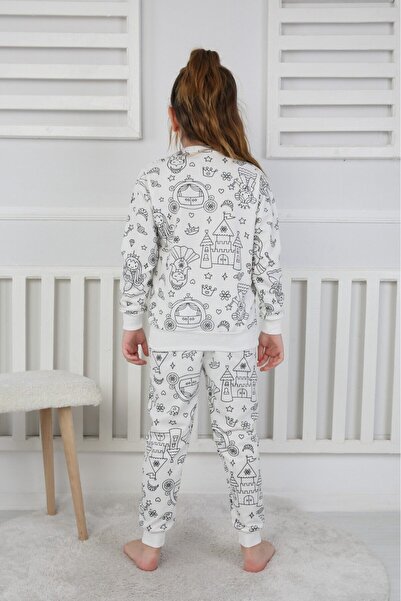 Yalçınoğlu Kids Wear Your Imagination! Paintable Pajama Set - Redesign Every Wash - Pencil