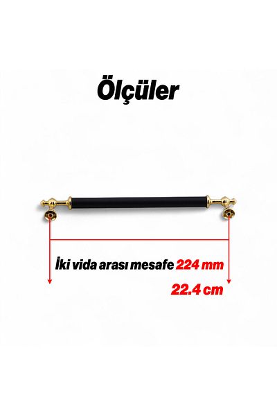 Badem10 Melis (224 mm - 22,4 cm) Mobilier din metal auriu negru Sertar de bucătărie Dulap dulap Mâner Mâner Mâner
