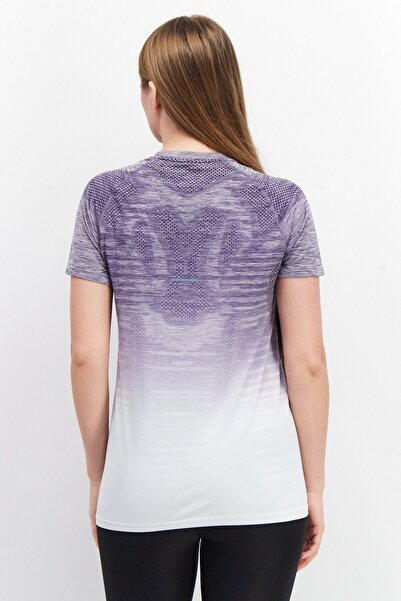 Asics Women Sportswear Fit Short Sleeve Textured Top, White/Purple