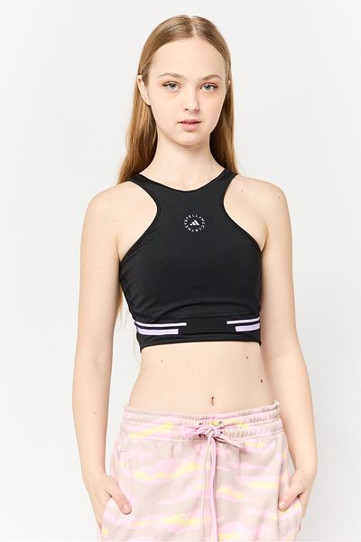 adidas X Stella Mccartney Women Sportswear Fit Sleeveless Padded Running Crop Top, Black