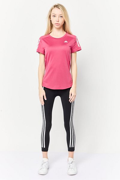 adidas Women Sportswear Fit Short Sleeve Running T-shirt, Dark Pink