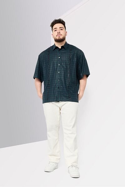 Givenchy Men Regular Fit Checkered Short Sleeve Casual Shirt, Multicolor