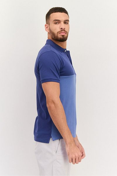 GAP Men Regular Fit Embroidered Logo Short Sleeves Polo, Blue Combo