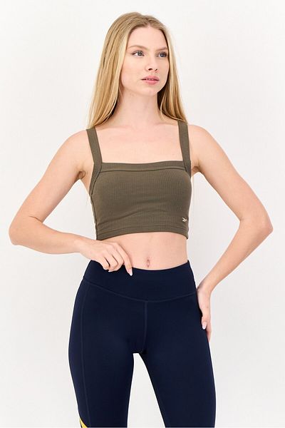 Reebok Women Sportswear Fit Sleeveless Training Top, Olive