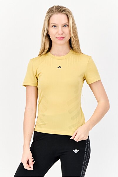 adidas Women Sportswear Fit Short Sleeve Training Top, Gold