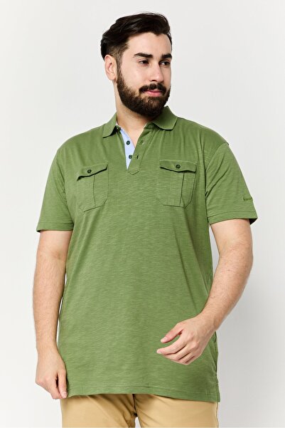 Harmont & Blaine Jeans Men Regular Fit Short Sleeve Solid Polo Shirts, Green