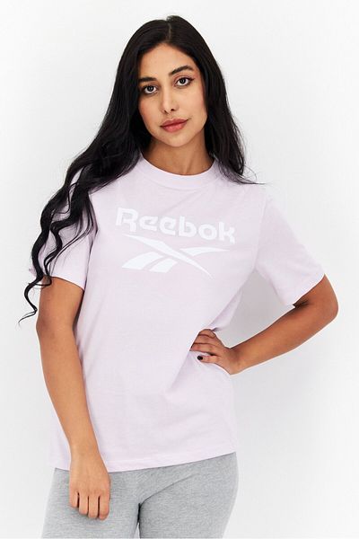 Reebok Women Sports Fit Brand Logo Training Tee, Lilac