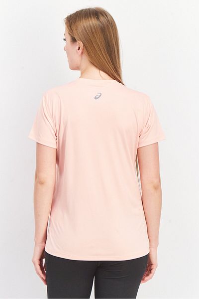 Asics Women Crew Neck Short Sleeve Brand Logo Training T-shirt, Pink