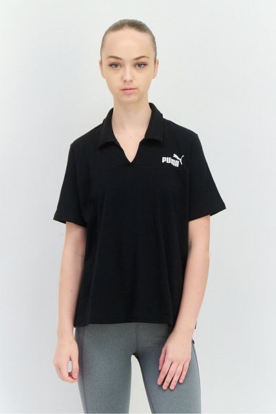Puma Women Sportwear Fit Short Sleeves Outdoor Polo Shirt, Black