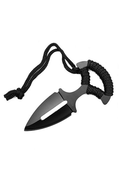 Depox Cuțit tactic cu pumnal, IdeallStore®, Cuțit negru, 13 cm, oțel inoxidabil