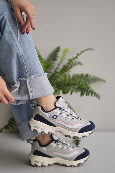 SOLAZER Women's Gray Navy Blue Sneaker Daily Casual Sports Shoes 049