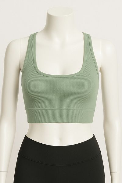 Serra Half Tank Top Sports Bra Bustier Blouse Sleeveless Badi