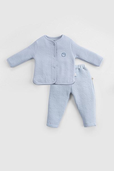Little Gusto Quilted Blue Baby Set