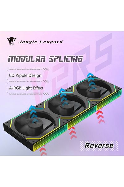 Choice مروحة علبة A-RGB Other V2rs Br 3 في 1 Jungle Leopard V2rs Magic Block Free Splicing مقاس 120 مم للكمبيوتر الشخصي 12