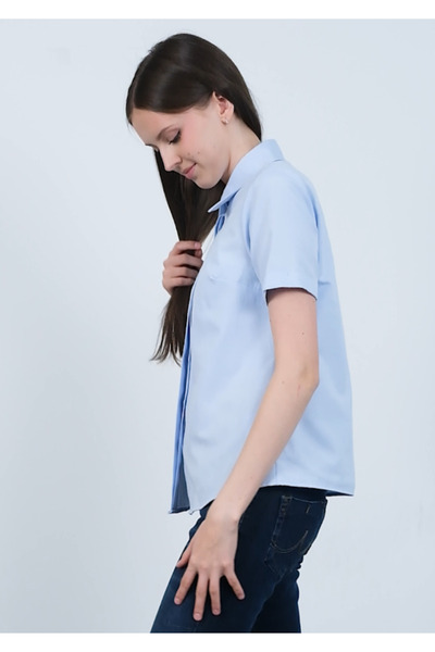 PERA MODA Cămașă cu mânecă scurtă din țesătură popelin cu nasturi ascunși