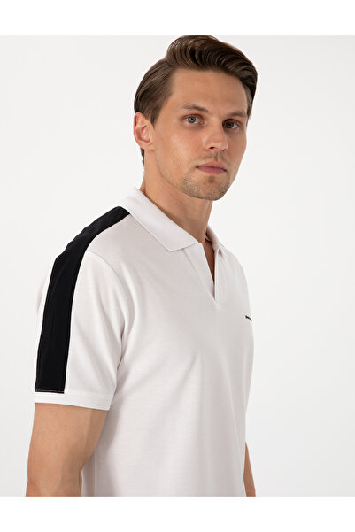 Siyah Kol Detaylı Slim Fit Polo Yaka Tişört 50307520-VR046