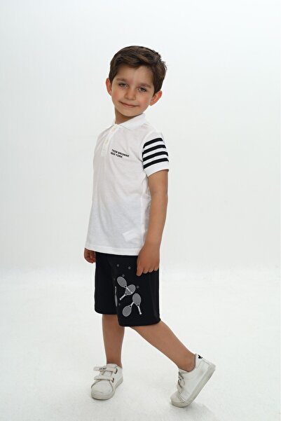 Toontoy Σετ για αγόρια με γιακά πόλο με τύπωμα με σορτς