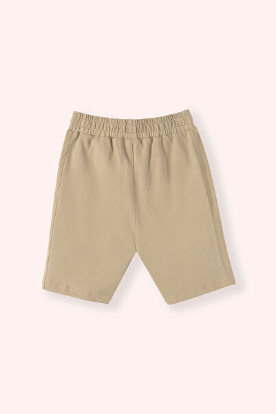 Panço Erkek Çocuk Beli Lastikli Haki Örme Şort