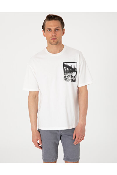 Pierre Cardin Λευκό μπλουζάκι με λαιμόκοψη ποδηλάτου Comfort Fit 50310144-VR013