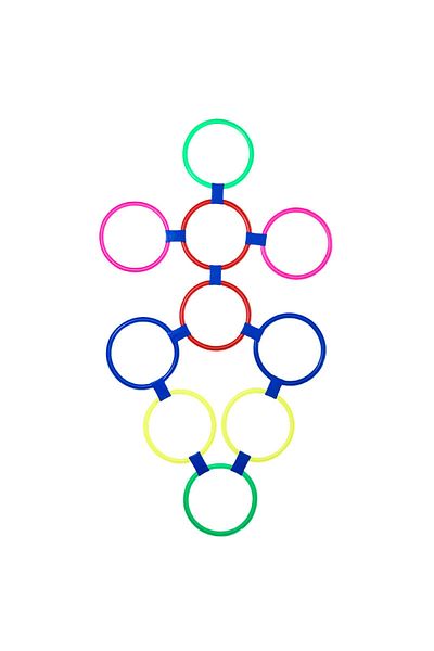 fulina 10 Multi-Colored Rings Game Toys,Lightweight,Portable,Hopscotch Game,Enhances Hand-Eye Coordination