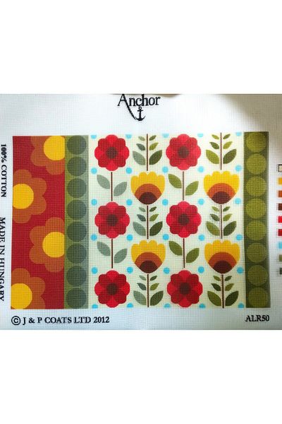 Anchor 45x30 cm Floral Patterned Printed Tapestry - Included Strings ALR50-2