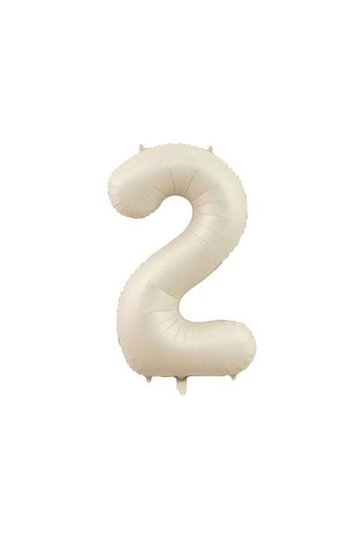 TATLI GÜNLER 26" 74 cm Foil Balloon Number 2 Matte Beige