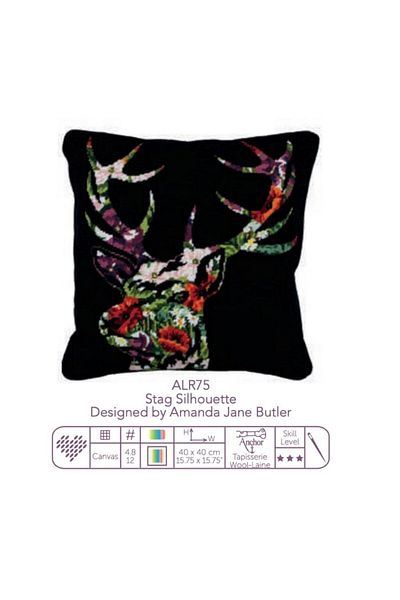Anchor 40x40cm Deer Pattern Printed Tapestry - Unprocessed Threads Included ALR75