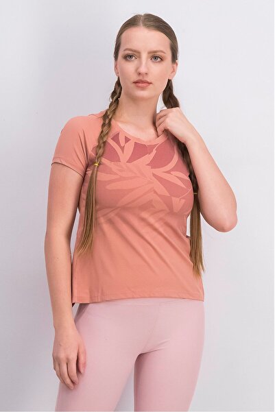 Under Armour تي شيرت نسائي UA Iso، Chill Run بأكمام قصيرة، لون خوخي