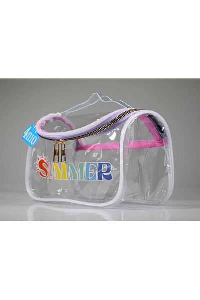 4nio GEANTĂ MULTI-FUNCȚIONALĂ DE VARĂ SCRISĂ PVC TRANSPARENT