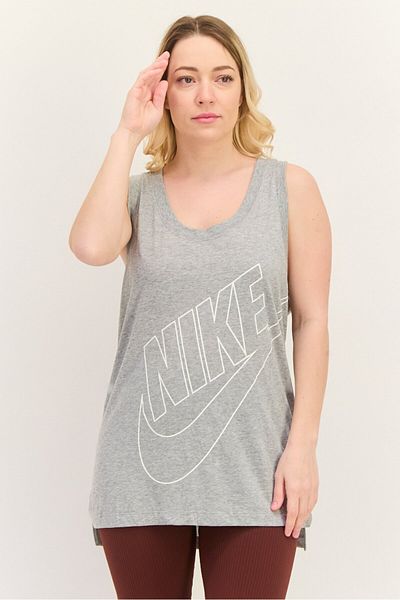 Nike Women Sportswear Fit Brand Logo Sleeveless Outdoor Tank Top, Grey