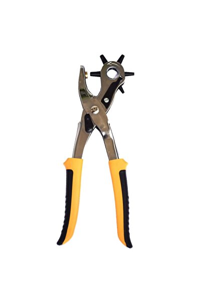 PUFO 6-head swivel belt punch pliers, black/orange