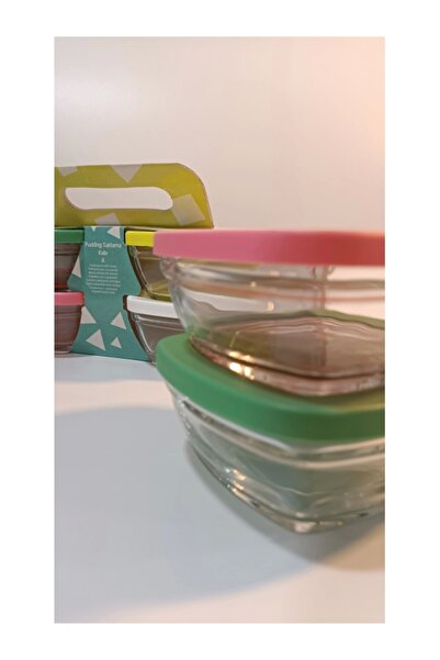 Paşabahçe 96840 Colorful Pudding Storage Container - Pack of 4 310 Cc