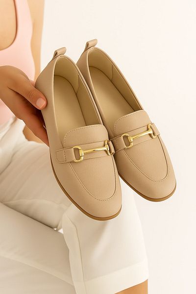 HKM shoes Women's Buckle Detailed Stylish Comfortable Slim Comfort Daily Ballerina Shoes