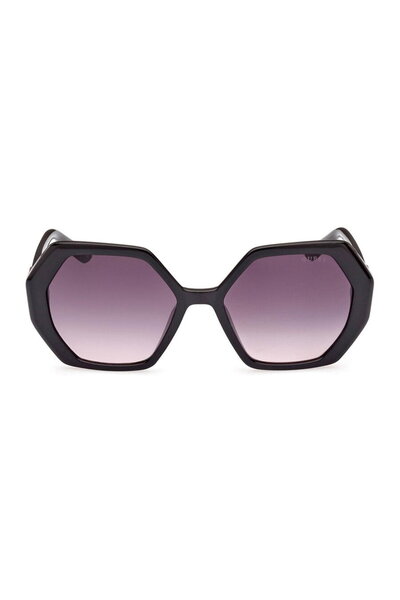 Guess Ochelari de soare pentru femei Gu7879/s 01b, negri, hexagonali, 54 mm