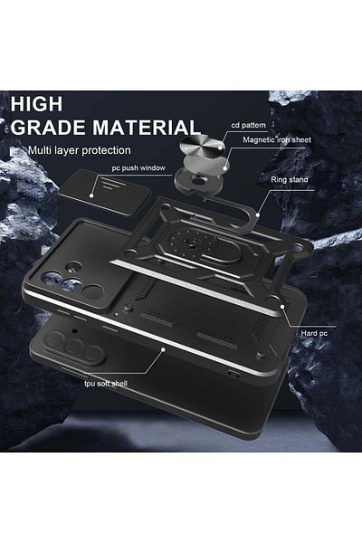 SKYDDAR INNOVATION Carcasă pentru Samsung Galaxy A26 5G, CamShield, albastră, set de autocolante
