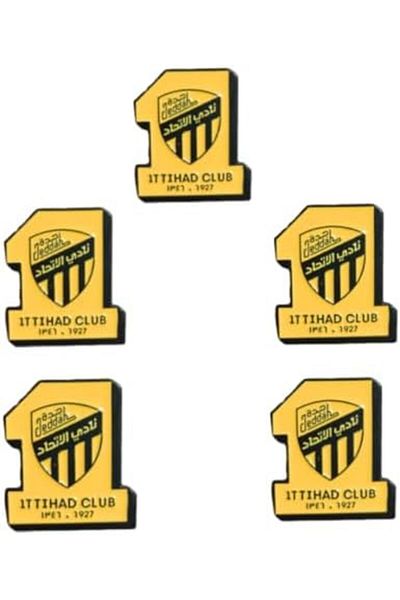 Generic 5 Pieces Union Club Sticker Metal Phone Sticker, Etihad Logo Design - Yellow and Black