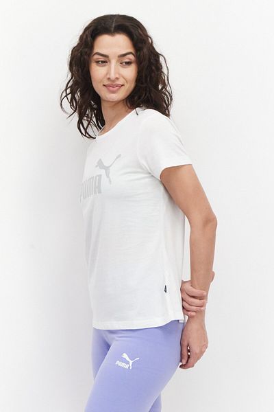 Puma تي شيرت نسائي بشعار Ess Metallic