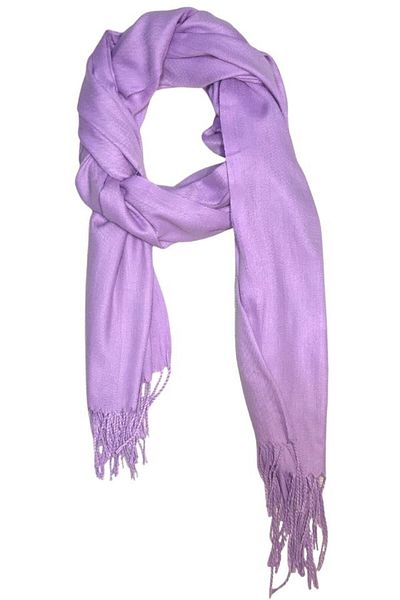 DACSHOP Cashmere shawl scarf, light purple, 190x75 cm