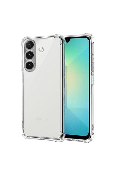 SKYDDAR INNOVATION Carcasă pentru Samsung Galaxy A26 5G, rezistentă la șocuri, transparentă, subțire, din silicon, transparentă, set de autocolante
