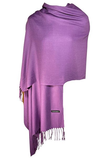 DACSHOP Cashmere shawl scarf, lilac purple, 190x75 cm