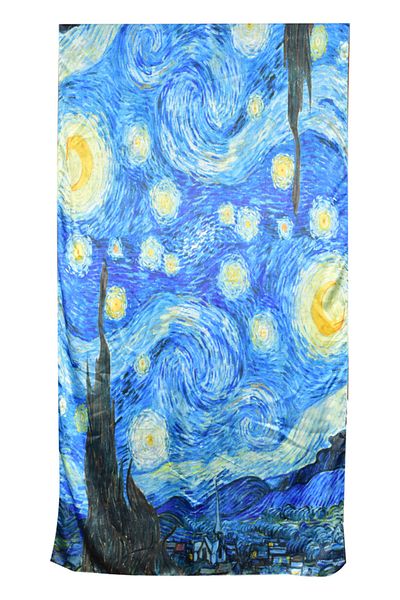 DACSHOP Esarfa tip sal doua fete pictata, Dacali, matase, NS albastru