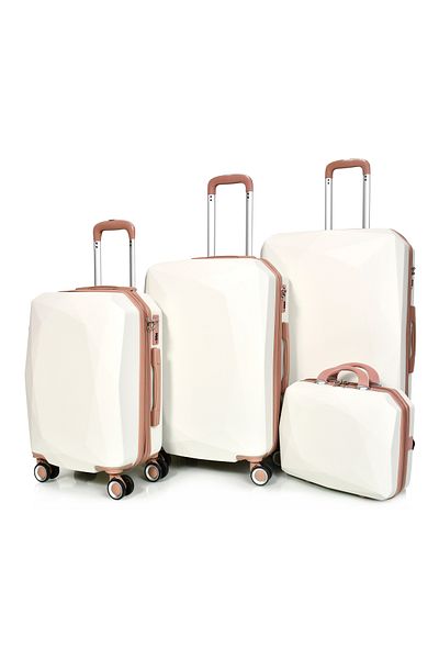 MORANO Luggage - Cream - Geometric pattern