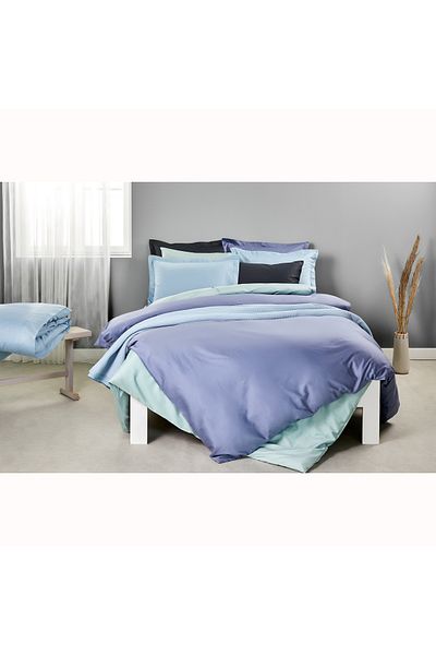 Linens Husă de pilota din bumbac, din satin, albastru