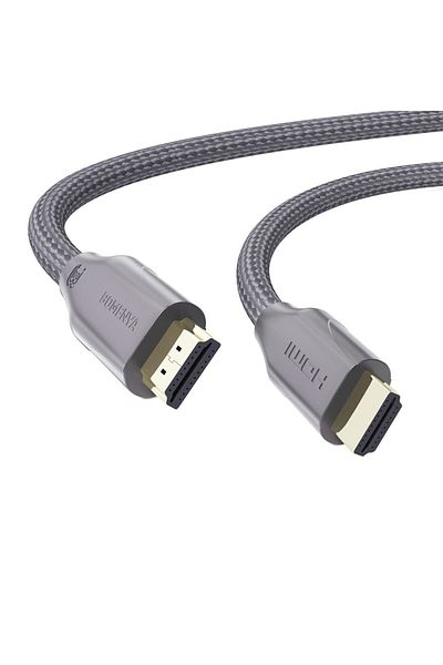 Bomenya HDMI 2.1 cable, nylon/metal, gray/gold, 3.2 m, 8K