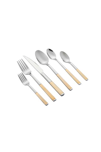 ABAREEK 36-Piece Silver and Gold Stainless Steel Flatware Set