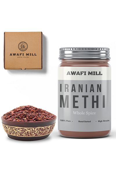 AWAFI MILL Iranian Methi | Brown Fenugreek Seeds - Bottle of 100 gram / 3.5 Oz