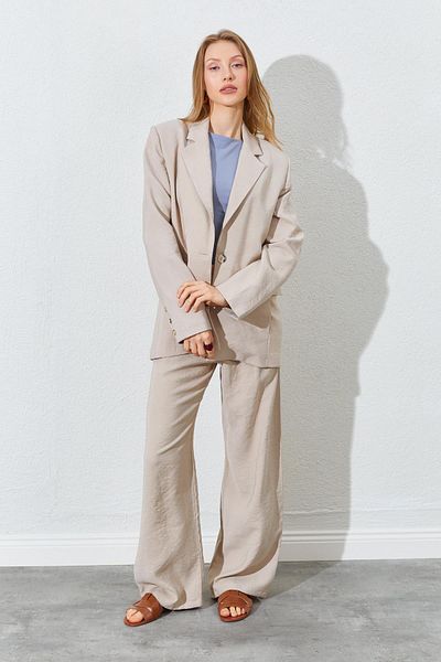 TENA Set de pantaloni Palozzo Modal pentru damă Stone Blazer